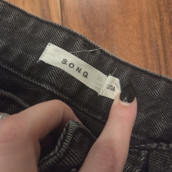 SONG Black High-Rise Wide-Leg Jeans – Size 0 (24) - Picture 3 of 3